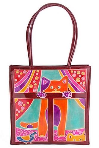 Сумка натуральная кожа ручной принт  №115