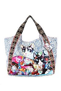 Сумка хлопок с декор. отделкой №159