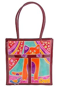 Сумка натуральная кожа ручной принт  №115