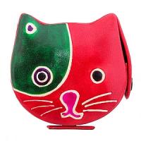 Копилка под мелочь  натуральная кожа  ручной принт №146