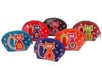 Кошелек под мелочь  ручной принт натуральная кожа "Кошки" уп./6шт  №78