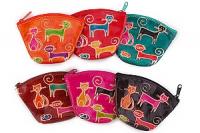 Кошелек под мелочь  ручной принт "Кошки" уп./6шт №2